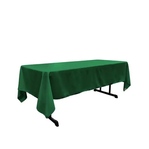 60 × 108 in Emerald Green Polyester Poplin Rectangular Tablecloth