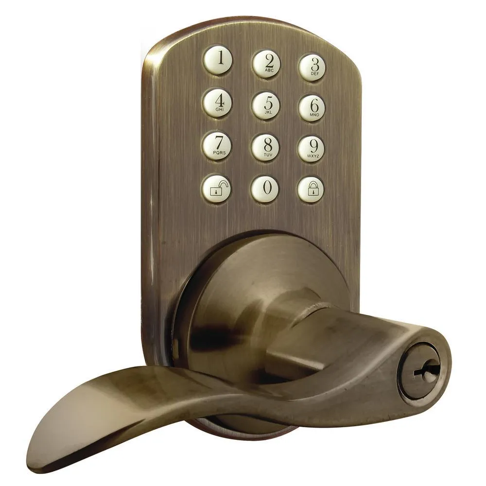Morning Industry Oil Rubbed Bronze Keyless Entry Deadbolt and Lever Handle Door Lock with Electronic Digital Keypad, photo 5 of 13
