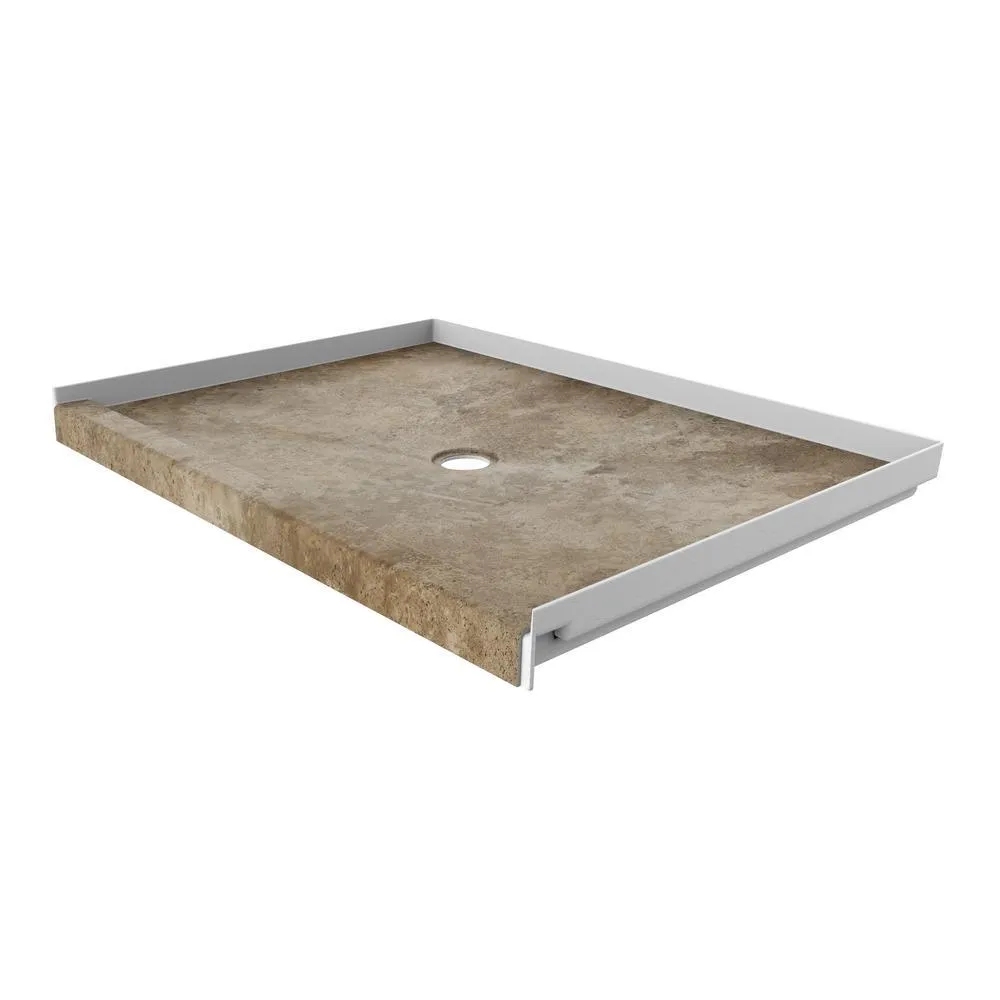 34 in. x 48 in. Single Threshold Shower Base with Center Drain in Calacatta White, photo 6 of 21