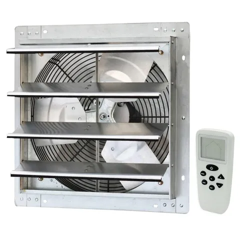 1200 CFM Silver Electric Powered Gable Mount Shutter Fan/Vent