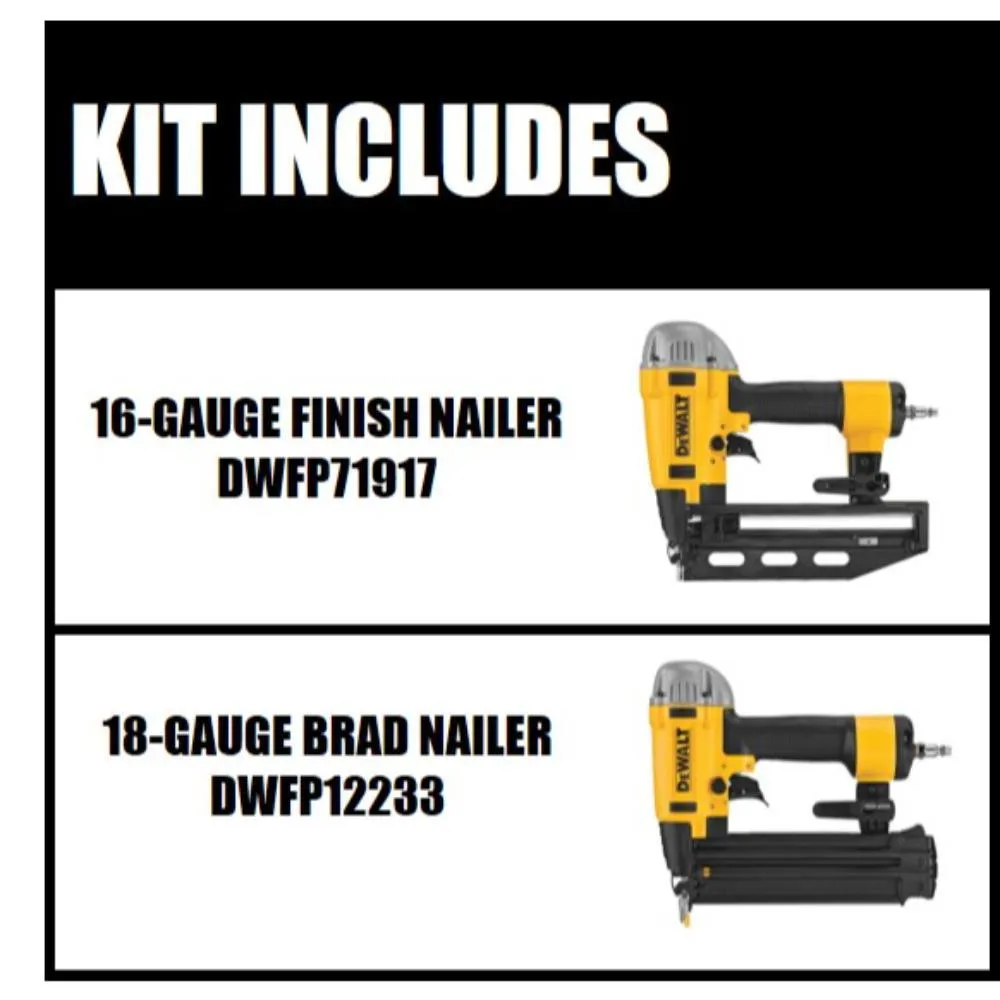 DEWALT Pneumatic 16-Gauge 2-1/2 in. Nailer with Bonus 18-Gauge Pneumatic Brad Nailer, photo 2 of 3