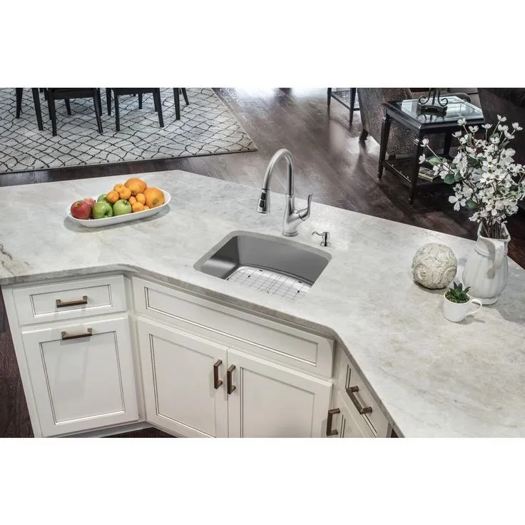 All-in-One Dual Mount 18-Gauge Stainless Steel 25 in. 2-Hole Single Bowl Kitchen Sink with Pull-Out Kitchen Faucet, photo 3 of 7