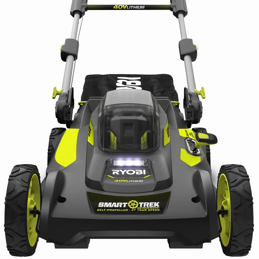 RYOBI 20 in. 40-Volt Brushless Smart TREK Self‑Propelled Cordless Lawn Mower with Two 6.0Ah Batteries and Charger, photo 6 of 8