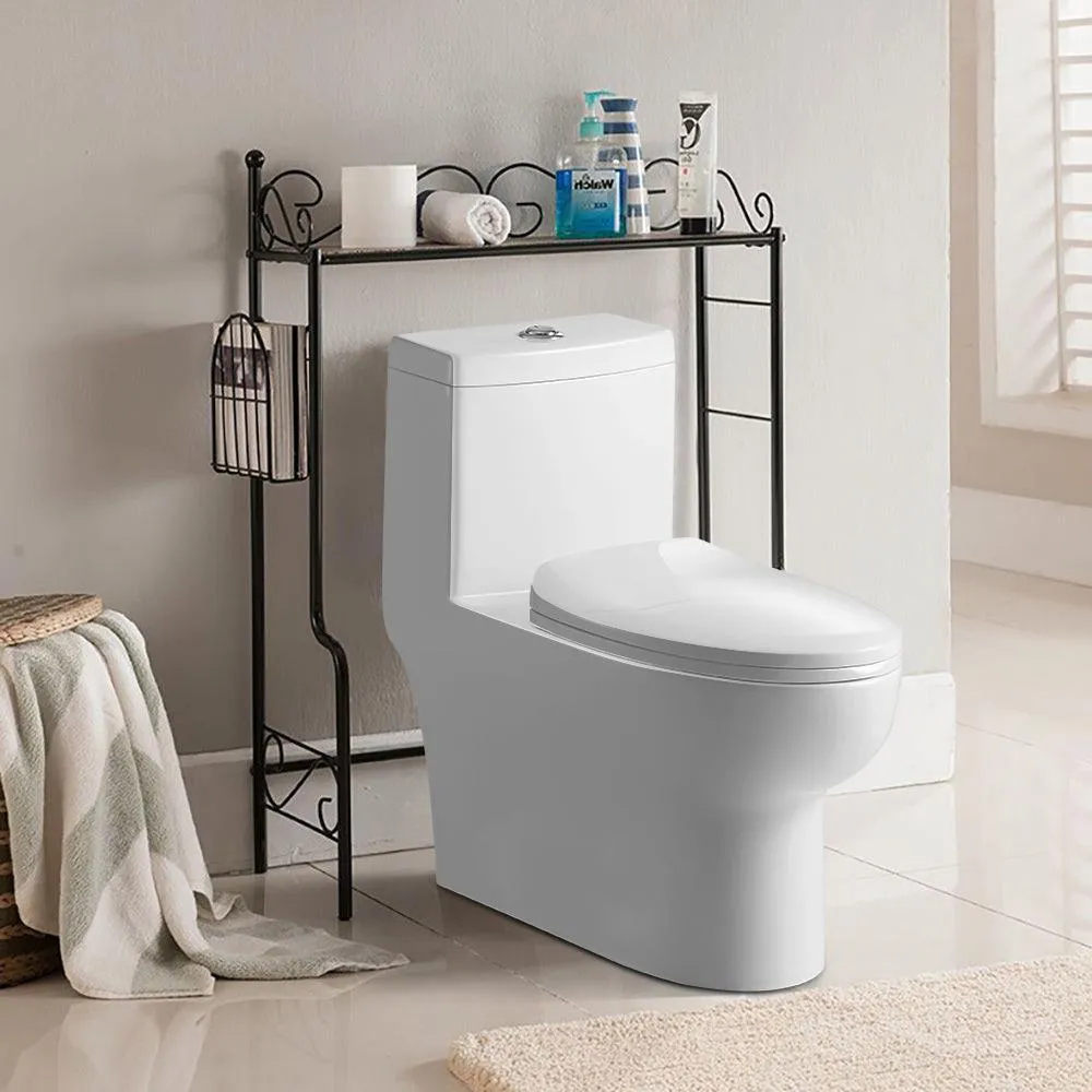 Dual Flush 1-piece 1.28/1.6 GPF Elongated One Piece Toilet with Soft Closing Seat, photo 2 of 9