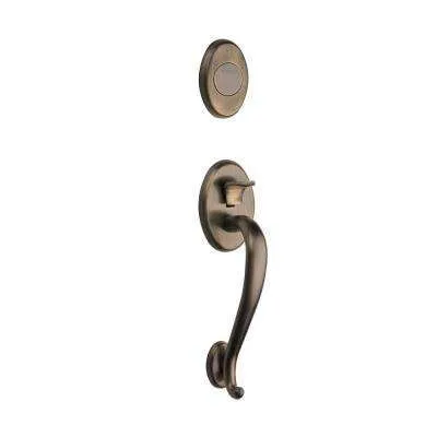 Mid Century Modern Black Door Handleset with Contemporary Lever Trim