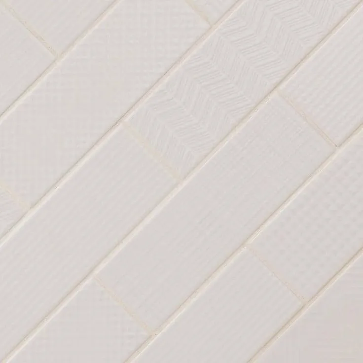 MSI Citylights Pure 3D Mix 12 in. x 4 in. Glossy Ceramic White Textured Subway Tile (9.9 sq. ft. / case), photo 4 of 7