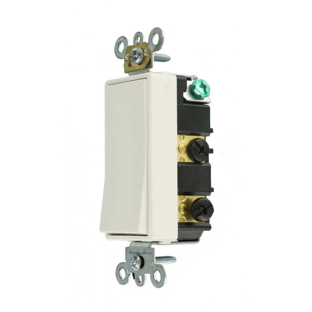 20 Amp Decora Plus Commercial Grade 4-Way Rocker Switch, White, photo 3 of 9