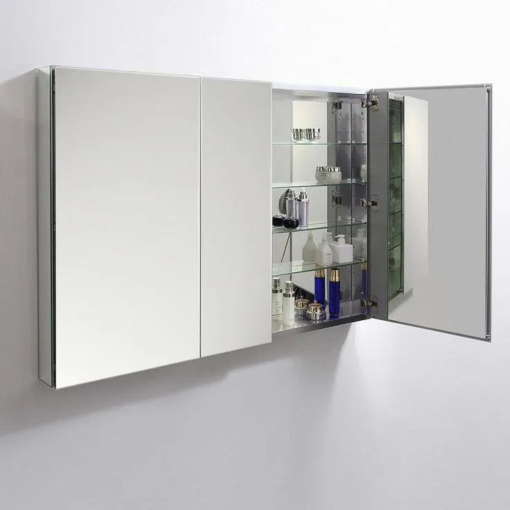 Fresca 49 in. W x 36 in. H x 5 in. D Frameless Recessed or Surface-Mounted Bathroom Medicine Cabinet, photo 6 of 6