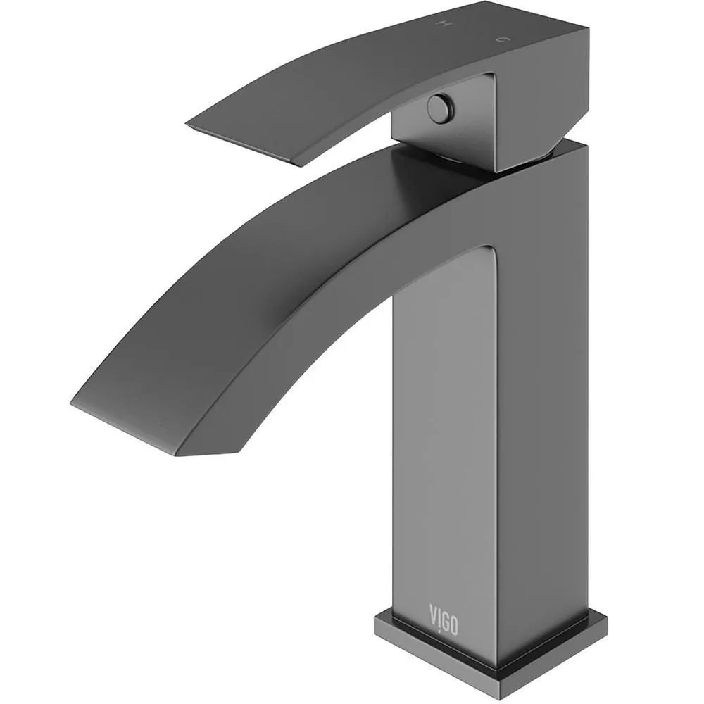 VIGO Satro Single Hole 1-Handle Bathroom Faucet in Matte Black, photo 5 of 5