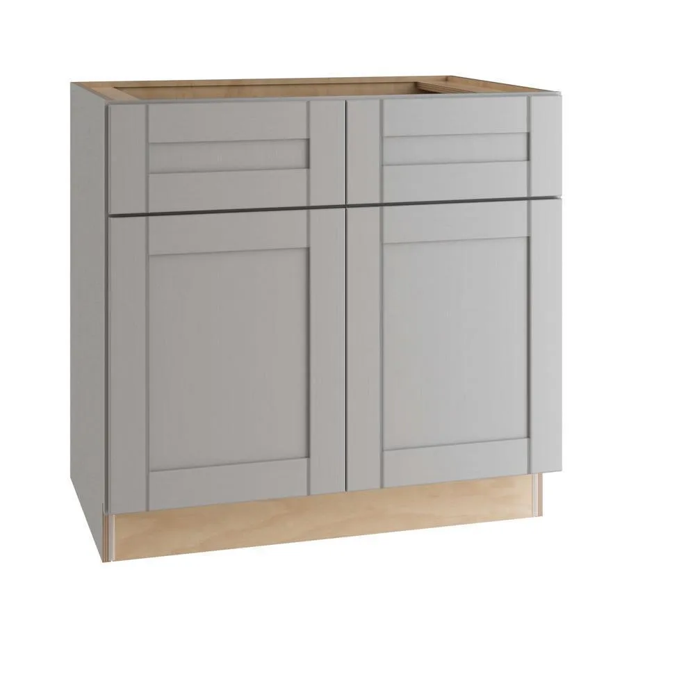Vesper White Shaker Assembled Plywood 36 in. x 34.5 in. x 24 in. Sink Base Kitchen Cabinet with Soft Close, photo 7 of 10