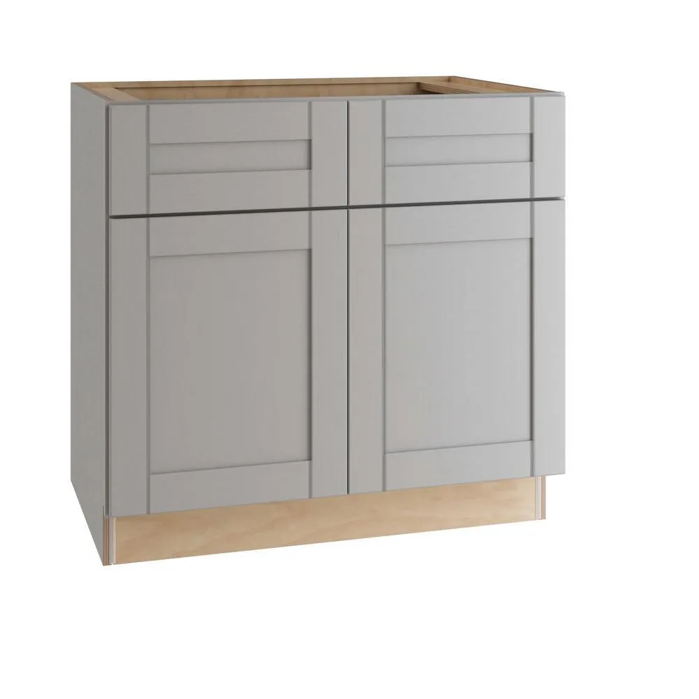 Vesper White Shaker Assembled Plywood 36 in. x 34.5 in. x 24 in. Sink Base Kitchen Cabinet with Soft Close, photo 9 of 10