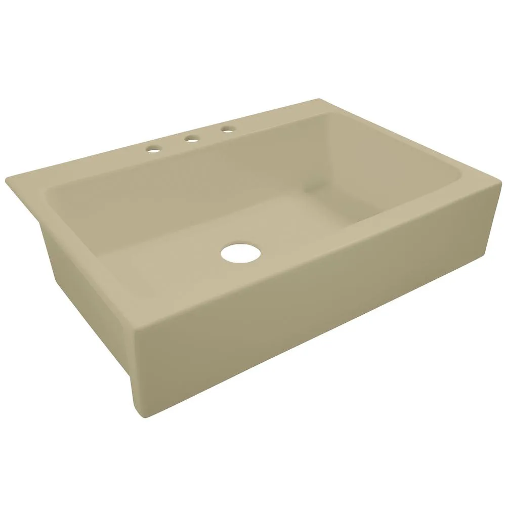 Josephine Quick-Fit Drop-in Farmhouse Fireclay 33.85 in. 3-Hole Single Bowl Kitchen Sink in Crisp White, photo 23 of 24