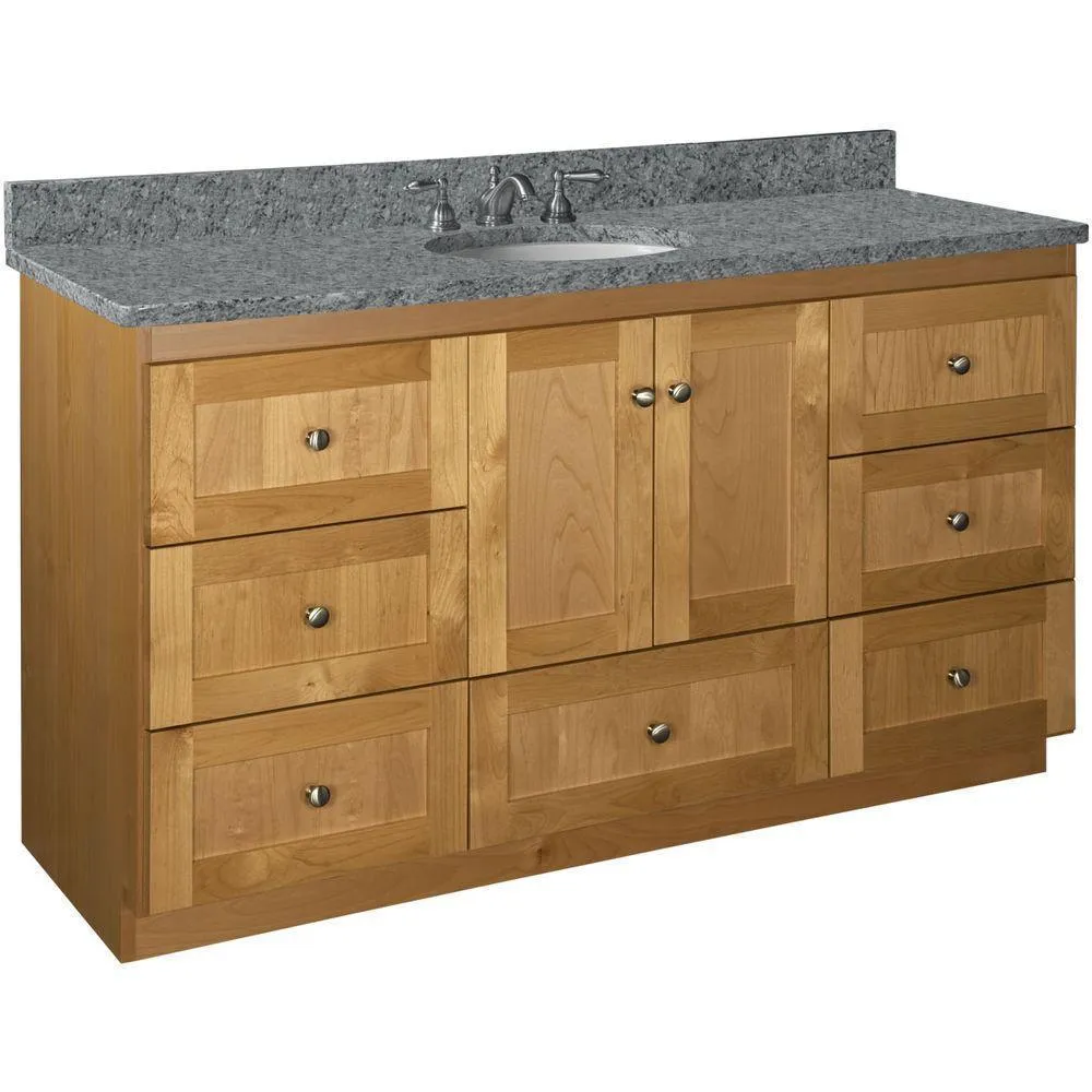 Shaker 42 in. W x 21 in. D x 34.5 in. H Vanity Cabinet Only in Natural Alder, photo 23 of 47