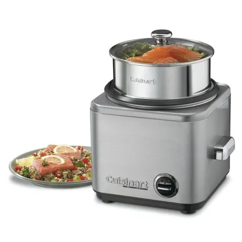 8-Cup Stainless Steel Rice Cooker with Cord Storage