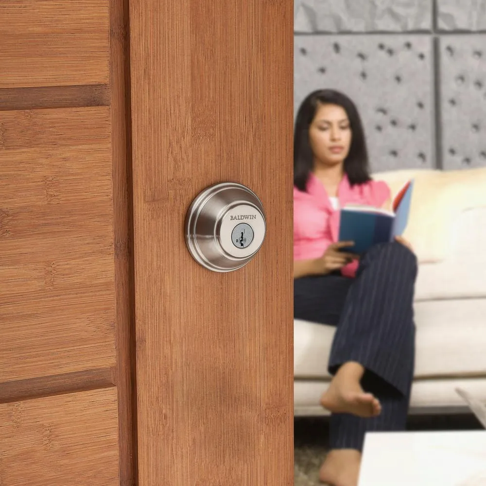 Kwikset Prestige Satin Nickel Single Cylinder Round Deadbolt Featuring SmartKey Security, photo 4 of 7