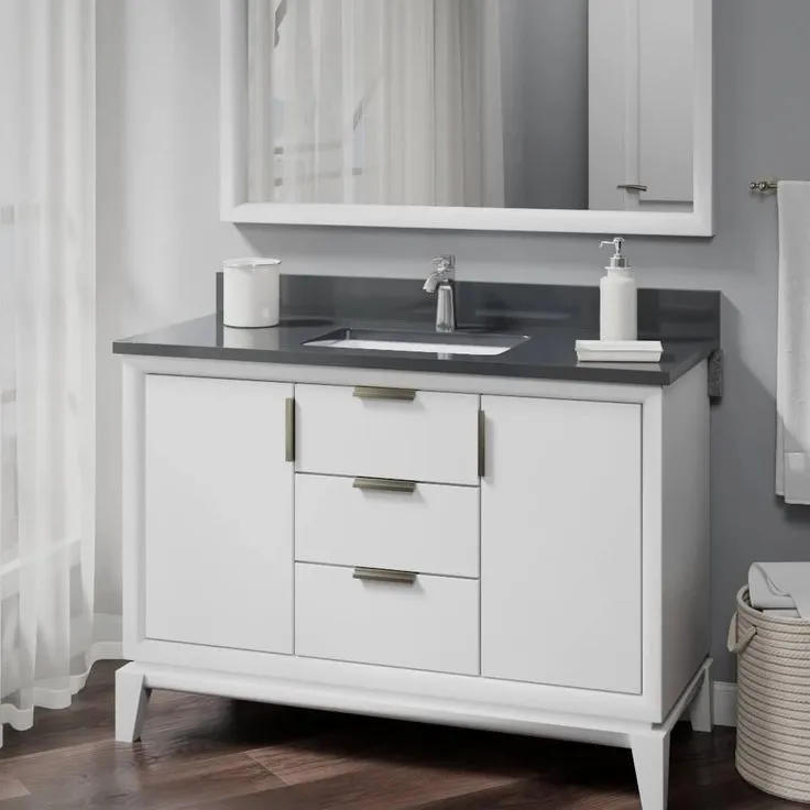 Rene Undermount Porcelain Bathroom Sink in White with Pop-Up Drain in Chrome, photo 2 of 4
