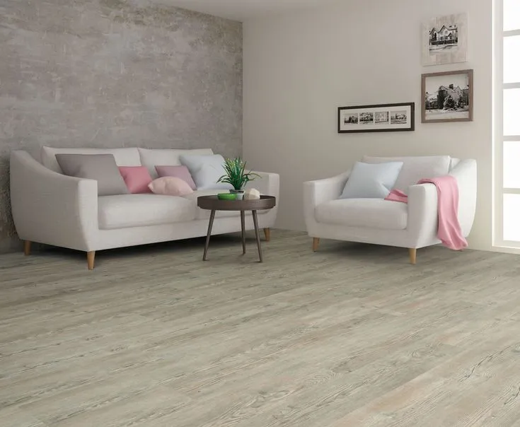 Style Selections Ashen Oak 12-mil x 7-in W x 48-in L Waterproof Interlocking Luxury Vinyl Plank Flooring, photo 4 of 8