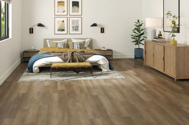 Style Selections Sisal Oak 6-mil x 6-in W x 48-in L Water Resistant Interlocking Luxury Vinyl Plank Flooring, photo 8 of 8