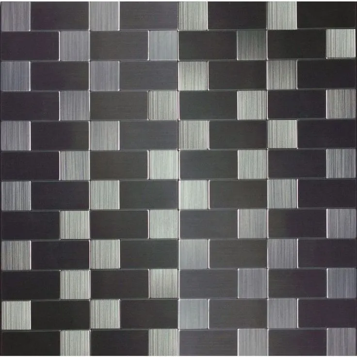 Instant Mosaic 12 in. x 12 in. x 6 mm Peel and Stick Brushed Stainless Metal Wall Tile, photo 2 of 2