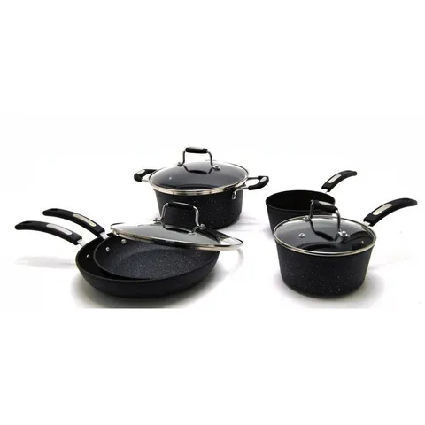 The Rock Bakelite 8-Piece Aluminum Nonstick Cookware Set in Black Speckle