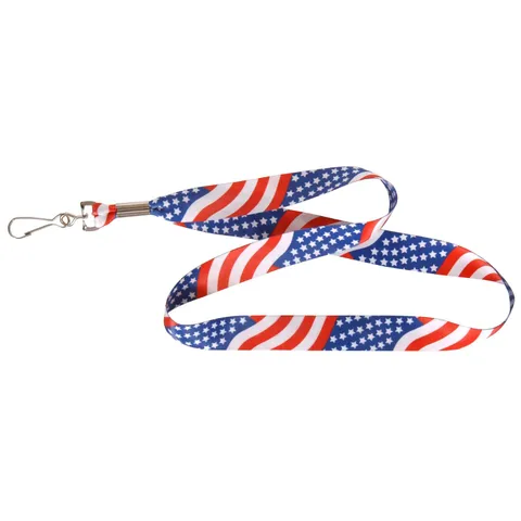 American Flag Polyester Multicolored Decorative Key Chain Lanyard