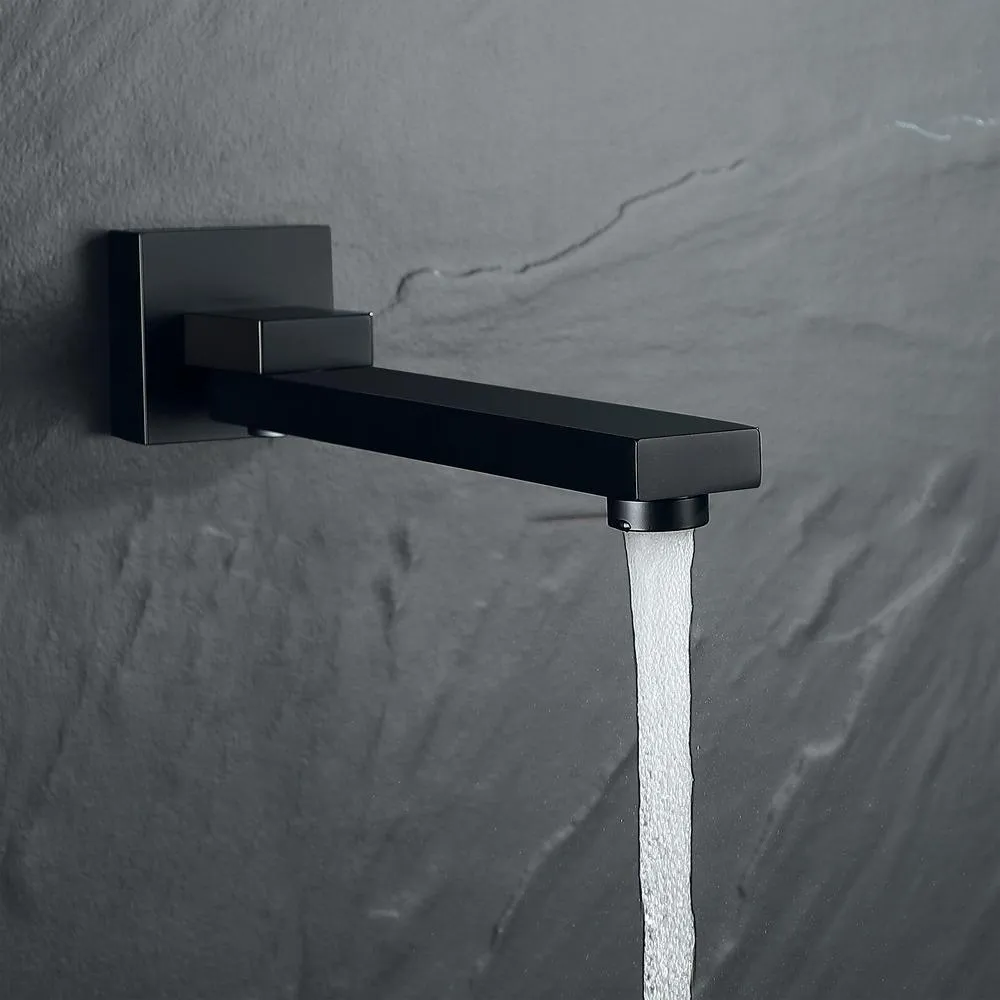 1-Spray Patterns with 2.5 GPM 10 in. 3-Way Wall Mount Rain Dual Shower Heads with Tub Shower Faucet in Matte Black, photo 3 of 8