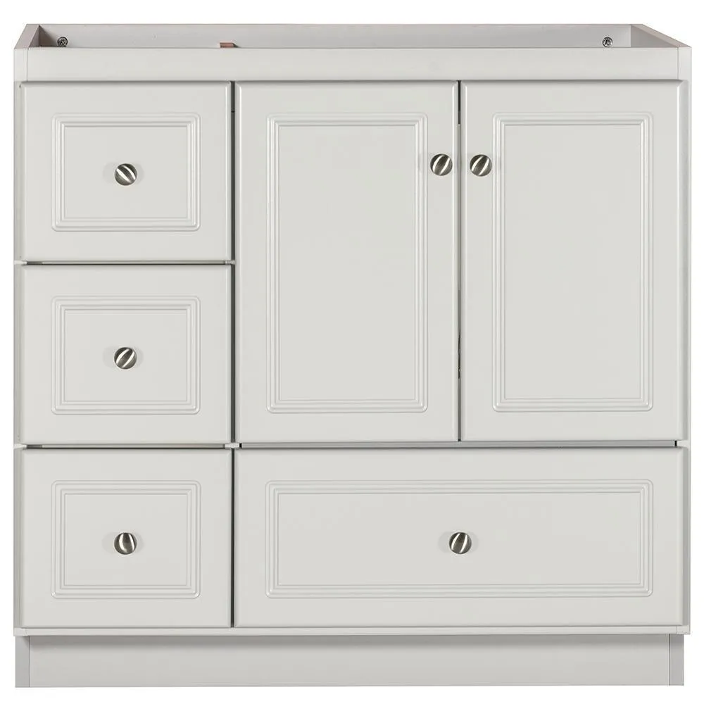 Simplicity by Strasser Ultraline 30 in. W x 21 in. D x 34.5 in. H Bath Vanity Cabinet Only with Left Drawers in Dewy Morning, photo 12 of 12