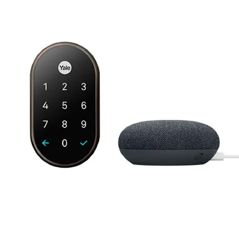 Nest x Yale Smart Lock Oil Rubbed Bronze + Nest Mini