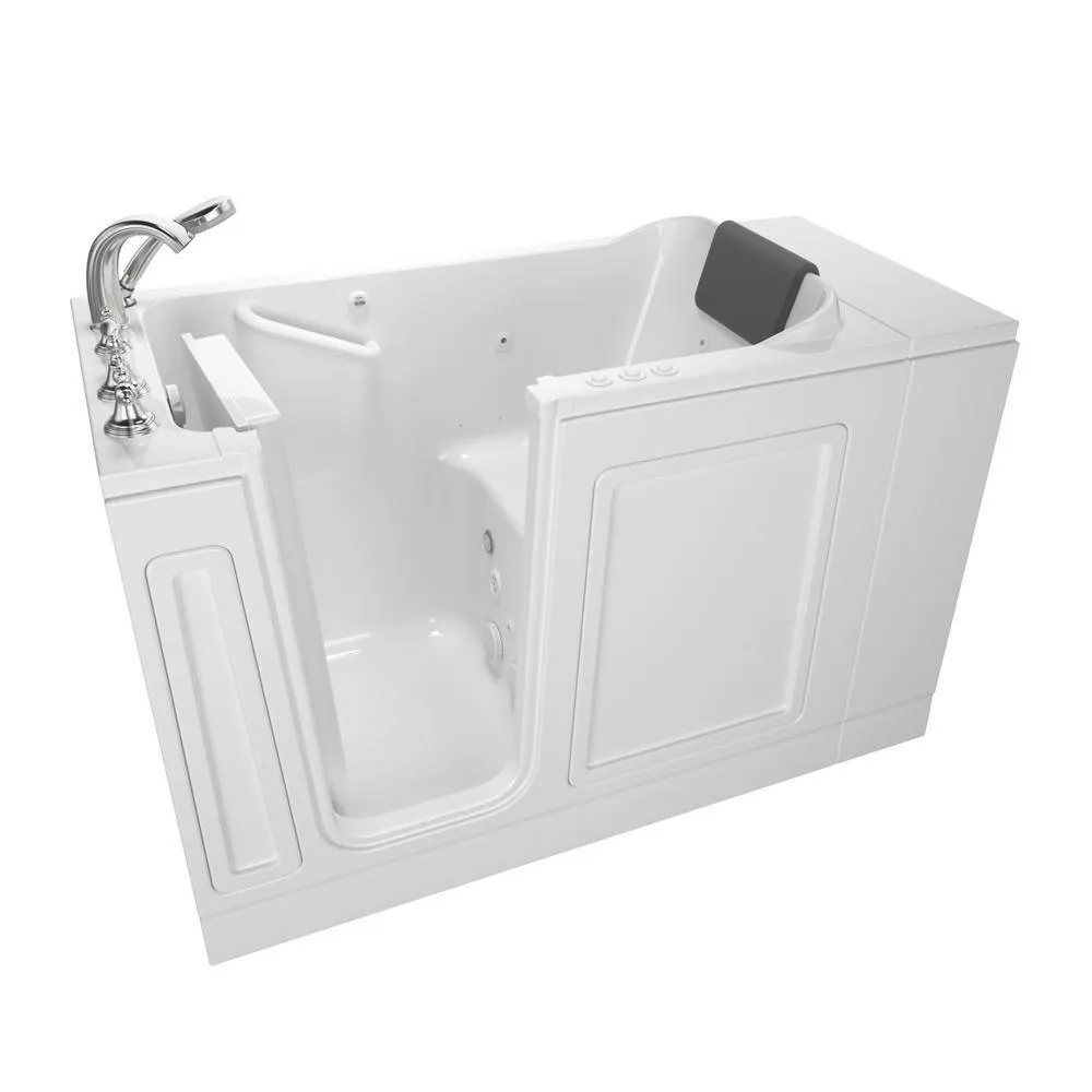 Acrylic Luxury 48 in. x 28 in. Left Hand Walk-In Whirlpool and Air Bathtub in Linen, photo 13 of 15