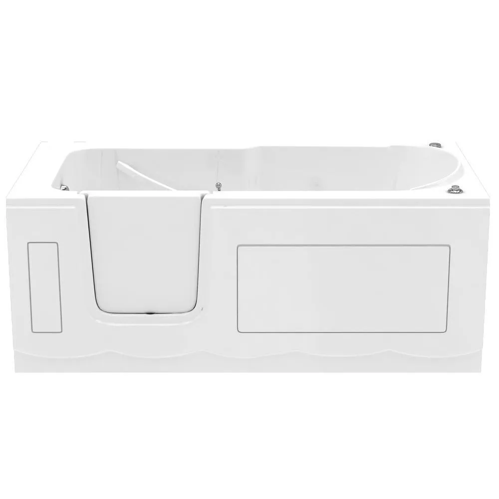 Universal Tubs Nova Heated Step-In 5 ft. Walk-In Whirlpool Bathtub in White with Chrome Trim, Right Drain, photo 6 of 15