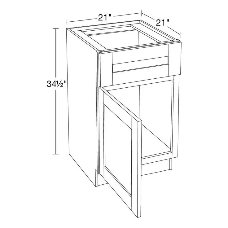 Home Decorators Collection Washington Vessel Blue Plywood Shaker Assembled Vanity Sink Base Kitchen Cabinet Sft Cls L 21 in W x 21 in D x 34.5 in H, photo 4 of 6