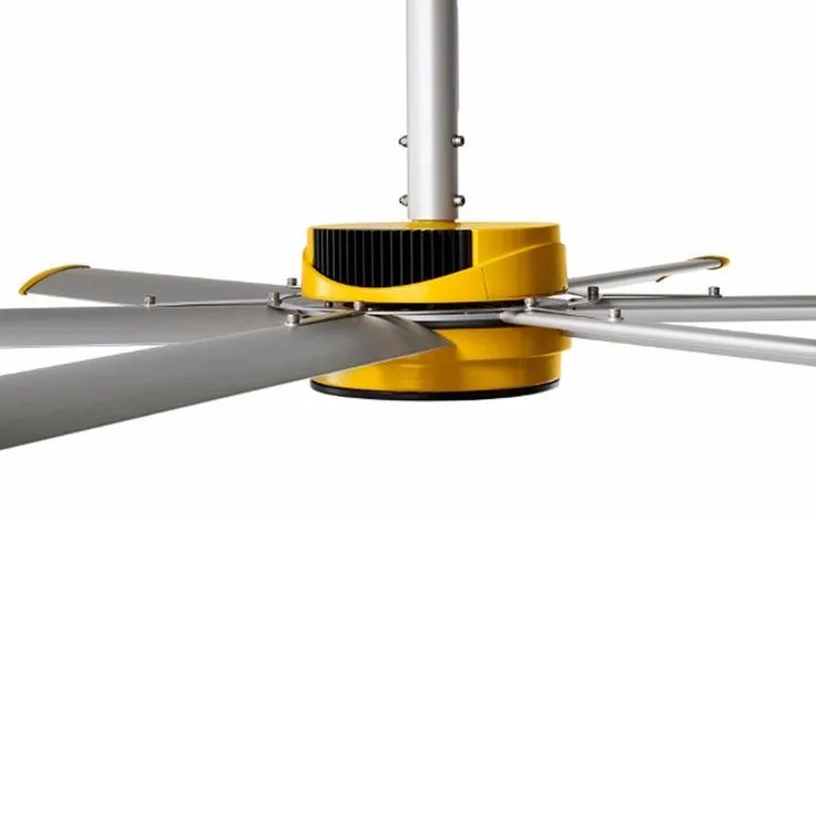 Big Ass Fans 3025 10 ft. Indoor Yellow and Silver Aluminum Shop Ceiling Fan with Wall Control, photo 5 of 13