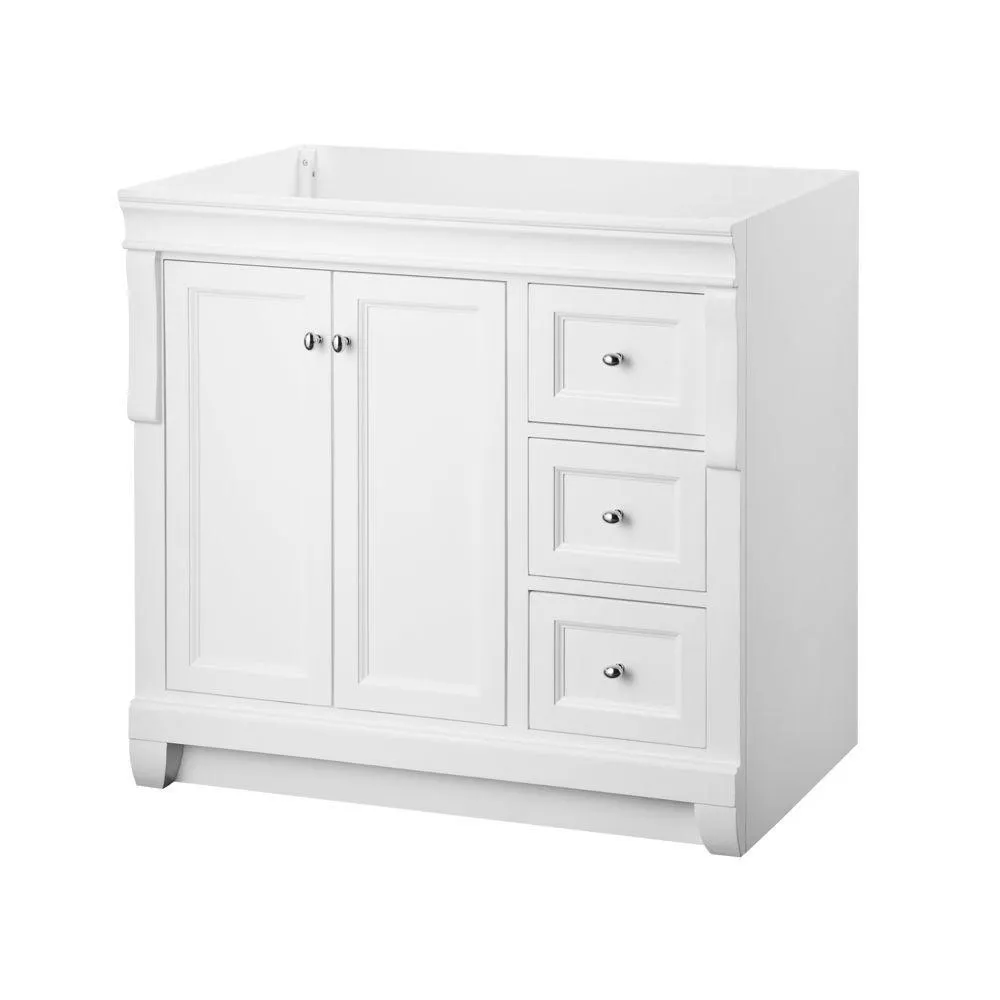 Naples 48 in. W Bath Vanity Cabinet Only in Distressed Grey with Left Hand Drawers, photo 14 of 30