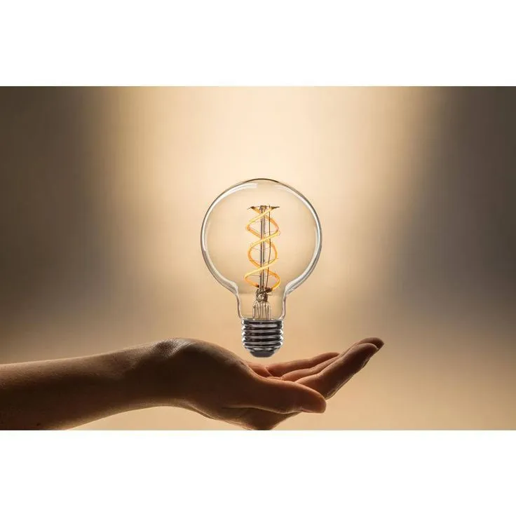 Feit Electric 40-Watt Equivalent G25 Dimmable Clear Glass Vintage Edison LED Light Bulb with Spiral Filament Warm White (1-Bulb), photo 2 of 8