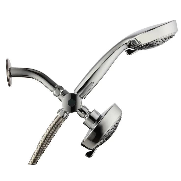 MODONA 64-spray 6 in. High PressureDual Shower Head and Handheld Shower Head in Polished Chrome, photo 2 of 8
