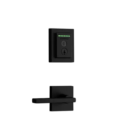 Halo Touch Matte Black Contemporary Fingerprint WiFi Elec Smart Lock Deadbolt Feat SmartKey Security and Halifax lever