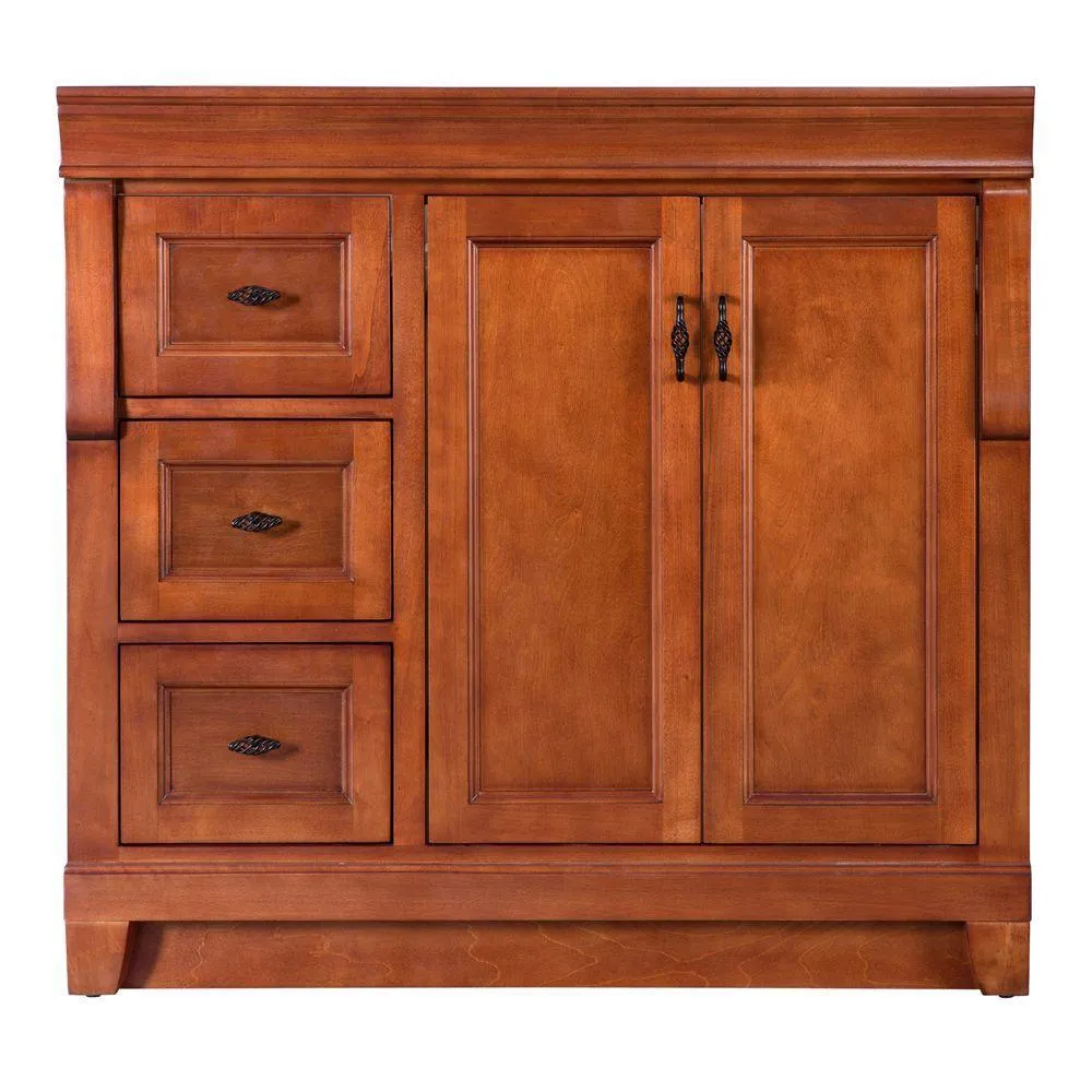 Naples 48 in. W Bath Vanity Cabinet Only in Distressed Grey with Left Hand Drawers, photo 27 of 30