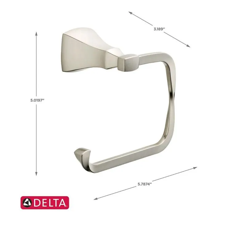 Delta Sawyer Satin Nickel Wall Mount Single Post Toilet Paper Holder, photo 7 of 7