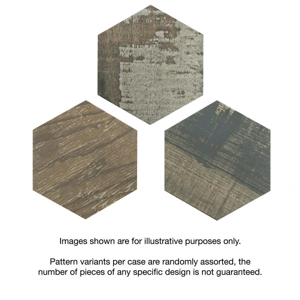 Merola Tile Gaugin Hex Catan Shadow 8-5/8 in. x 9-7/8 in. Porcelain Floor and Wall Tile (11.56 sq. ft. per case), photo 3 of 21