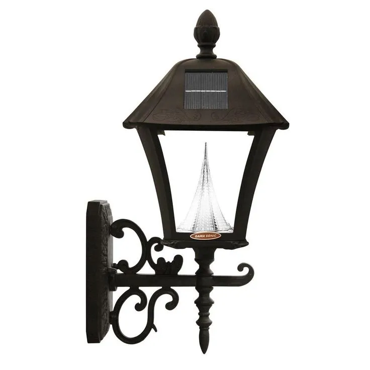 Gama Sonic Baytown Solar Black Outdoor Post/Wall Light with Bright/Warm-White LEDs, photo 4 of 6