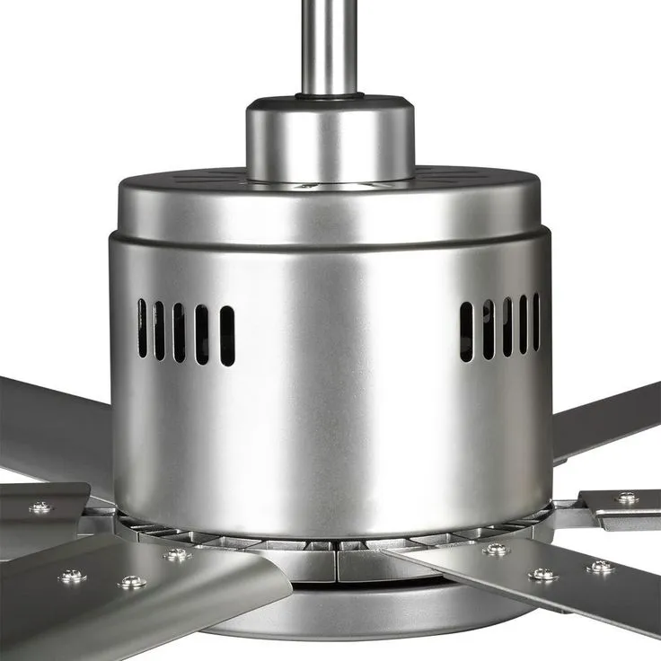 Hubbell Industrial 72 in. Indoor/Outdoor Nickel Dual Mount Ceiling Fan with Wall Control, photo 4 of 10