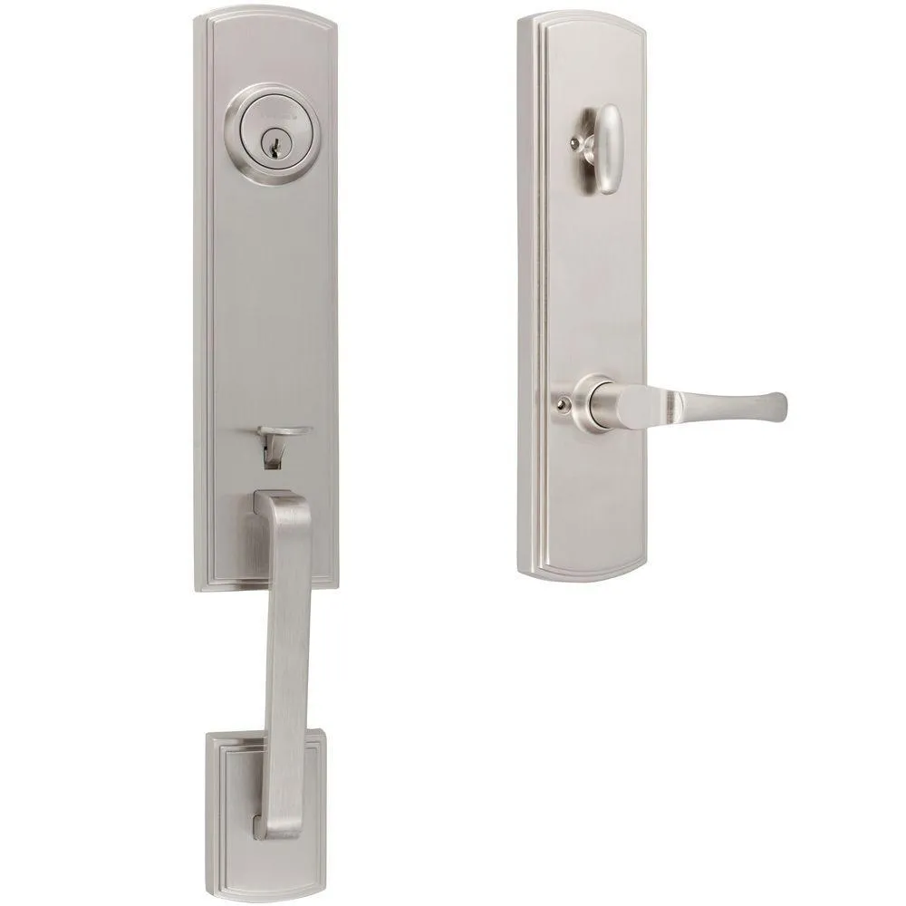 Italian Collection Briona Single Cylinder Edged Bronze Door Handleset with Artino Interior Right-Hand, photo 2 of 2