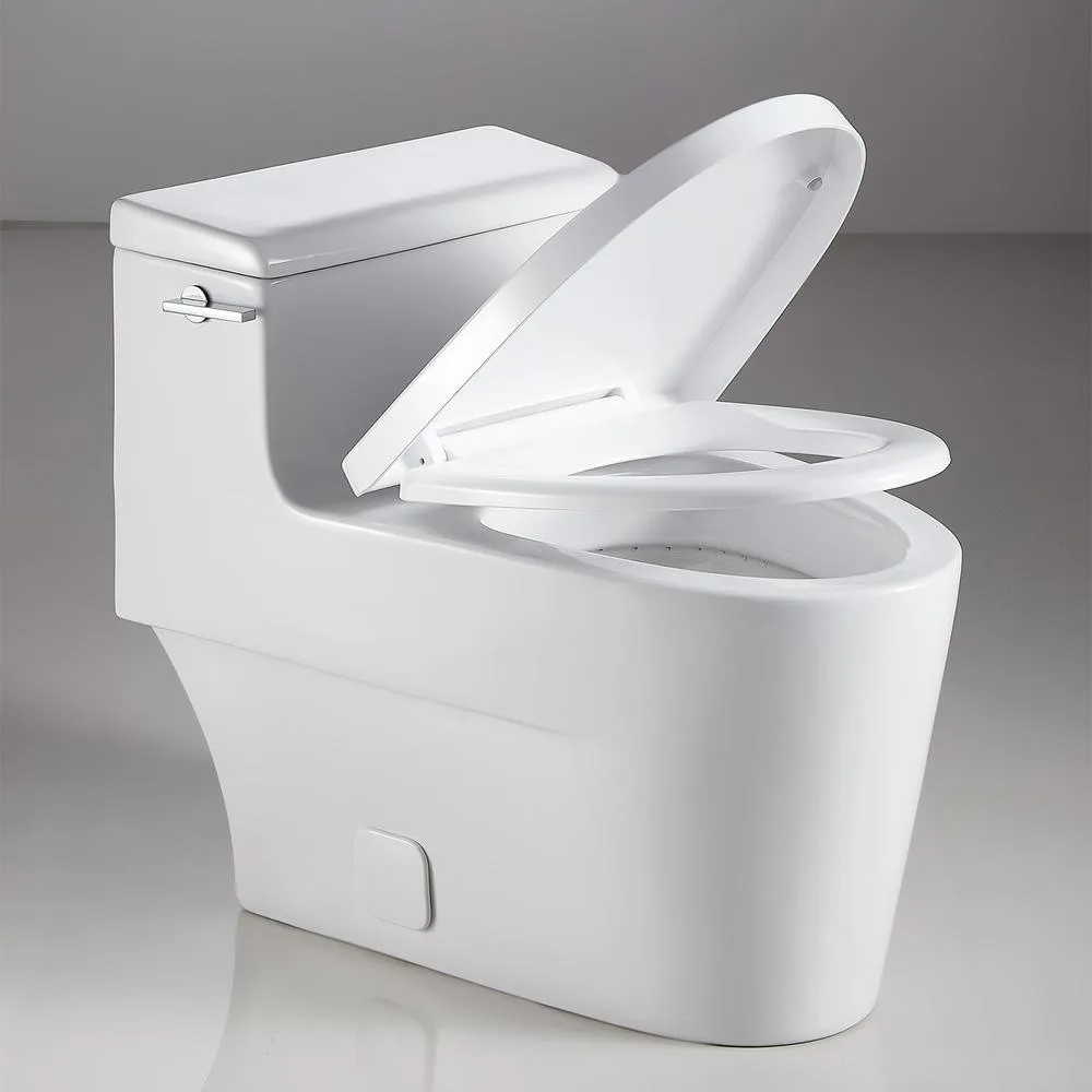 Boyel Living 0.8 GPF /1.28 GPF Dual Flush Ceramic Bowl Square Elongated Toilet Bowl Only in White, photo 3 of 8