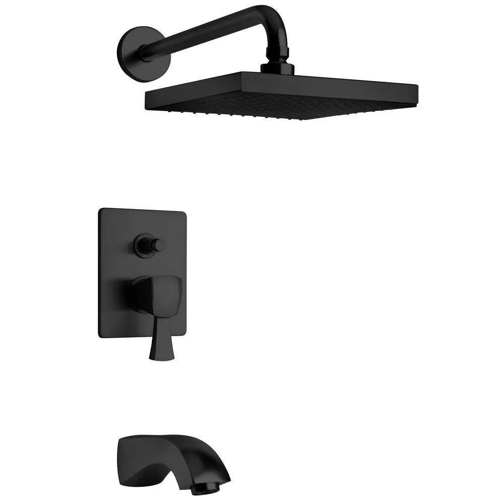 LaToscana Lady 2-Handle 1-Spray Tub and Shower Faucet with 8 in. Rain Shower Head in Brushed Nickel (Valve Included), photo 5 of 5