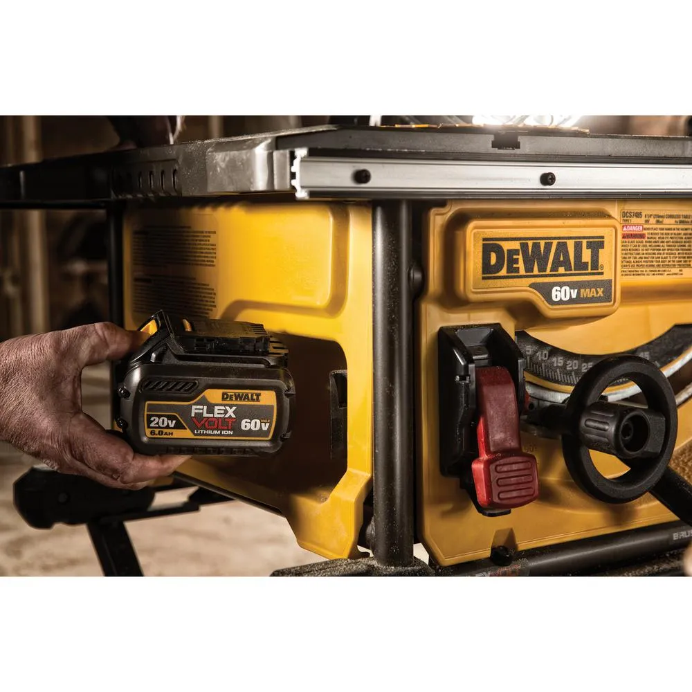 DEWALT FLEXVOLT 60-Volt MAX Lithium-Ion Cordless Brushless 8-1/4 in. Table Saw Kit with Battery 2Ah, Charger and Bonus Battery, photo 14 of 15
