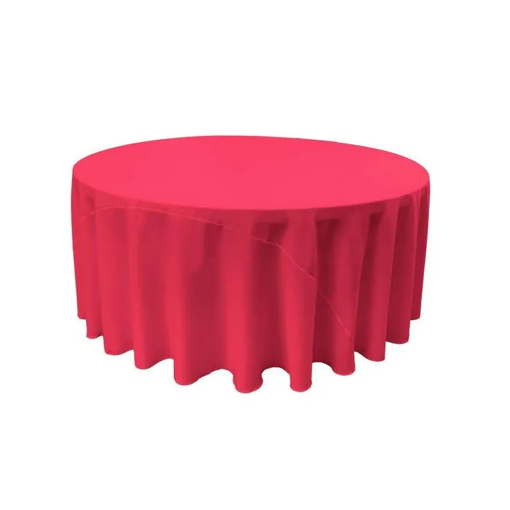 120 in. White Polyester Poplin Round Tablecloth, photo 2 of 11