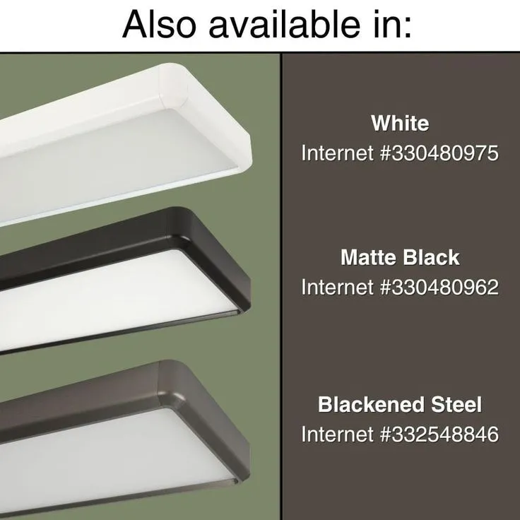 Commercial Electric 4 ft. x 10 in. Blackened Steel Back-Lit LED Panel Light 4000 Lumens 3000K 4000K 5000K Dimmable Kitchen Lighting, photo 4 of 10