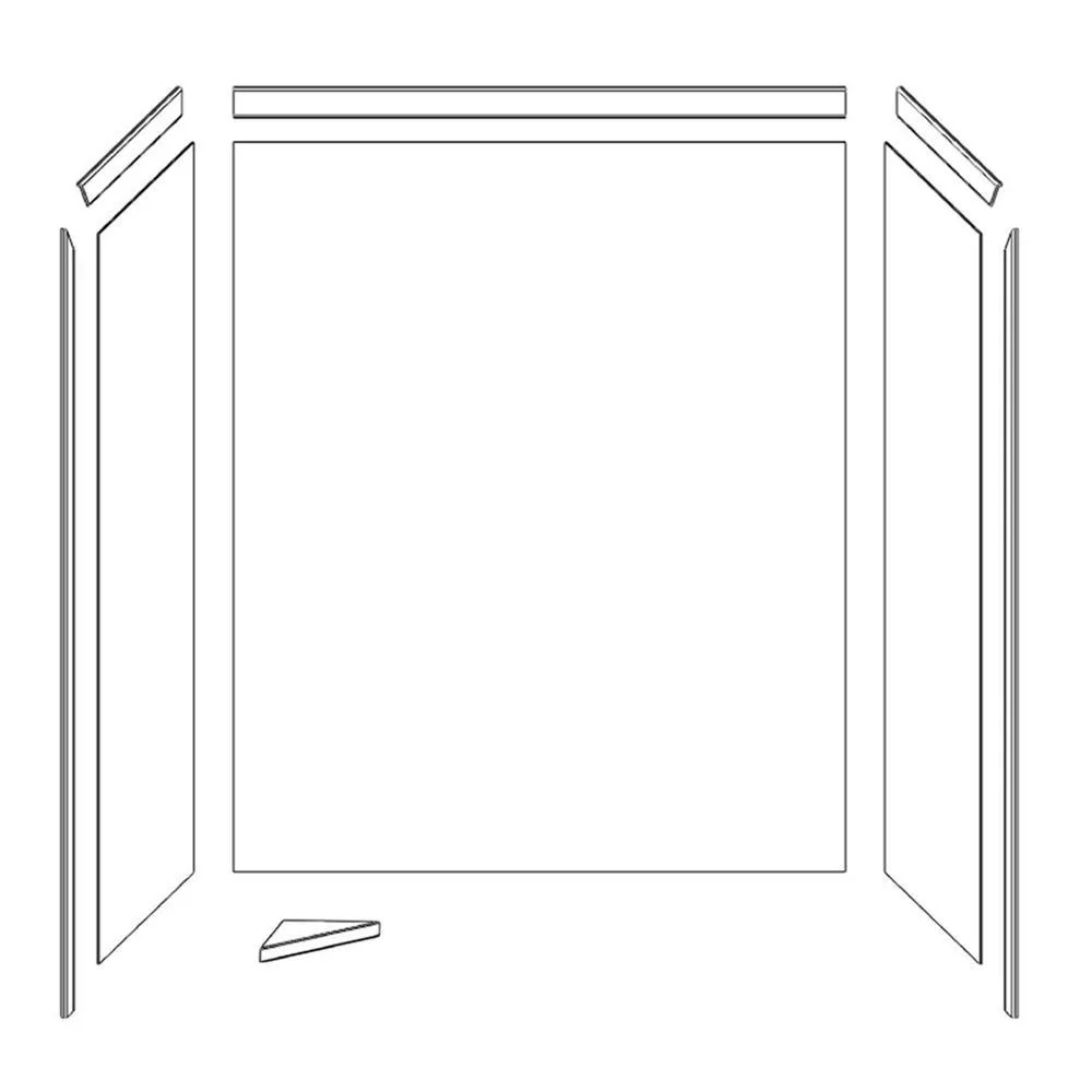 FlexStone Royale 36 in. x 60 in. x 80 in. 11-Piece Easy Up Adhesive Alcove Bathtub/Shower Wall Surround in Calacatta White, photo 3 of 26