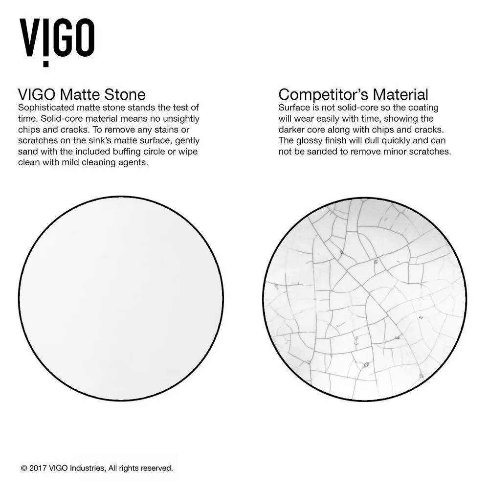VIGO Hibiscus White Matte Stone Vessel Bathroom Sink and Seville Bathroom Vessel Faucet in Matte Black, photo 8 of 15