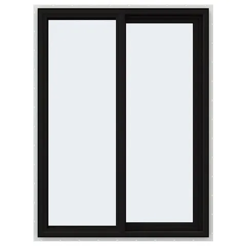 FiniShield V-4500 35-1/2 × 47-1/2 × 3 in Jamb Right-operable Vinyl Black Sliding Window Full Screen Included